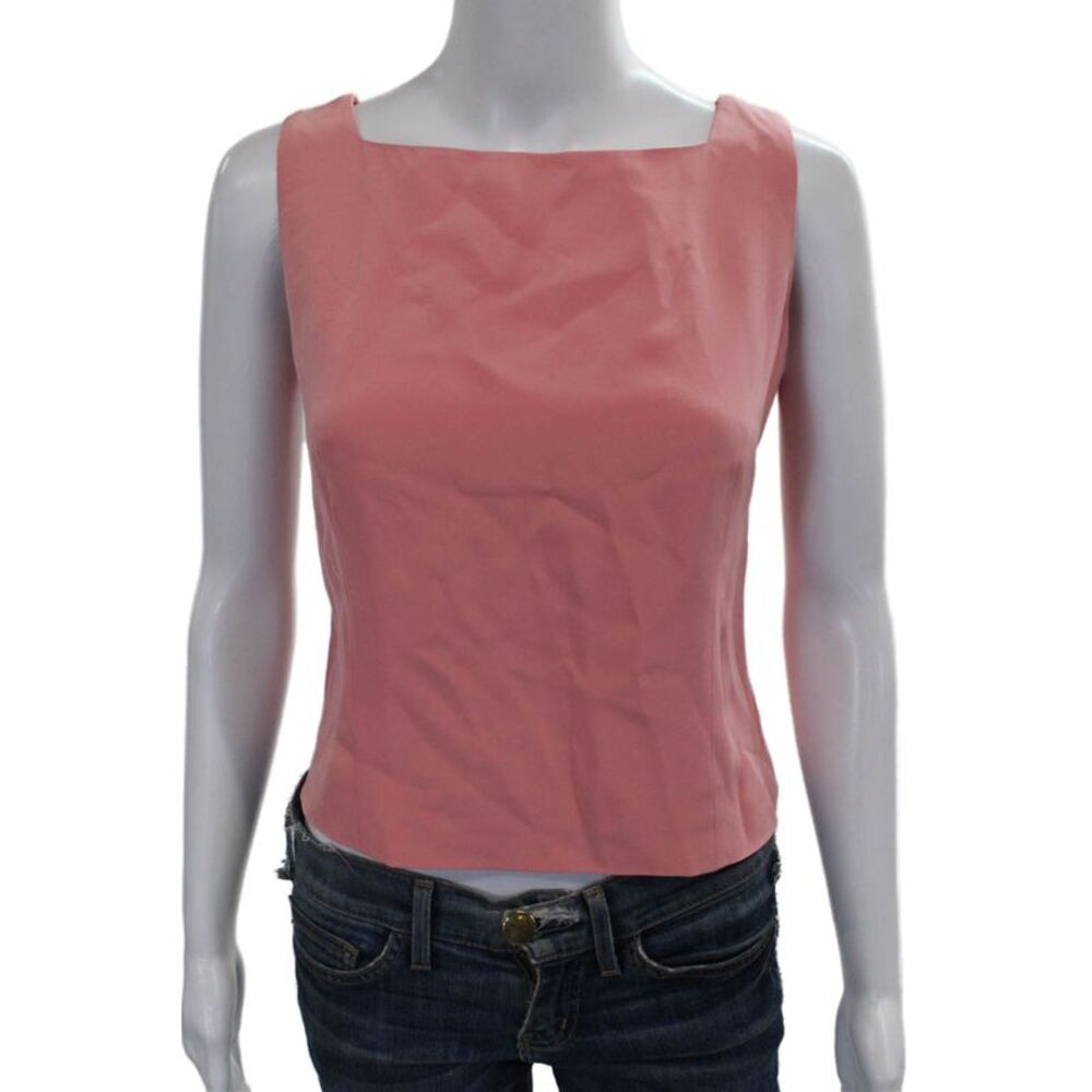 Worth Women Basic Silk Pink Sleeveless Square Neck Tank Size 10